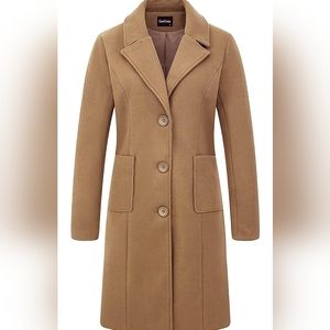 Wool blend single breast coat